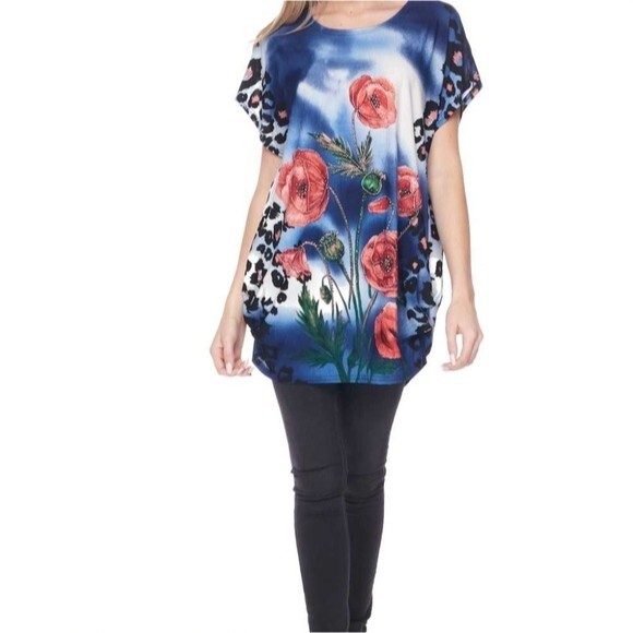 Blue Leopard Flower Rhinestone 2X - Picture 5 of 6